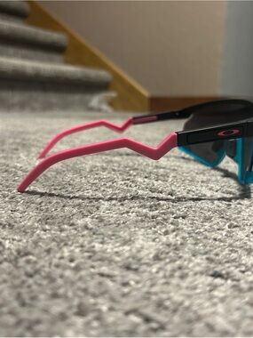 Oakley Sunglasses with Pink Temples and Blue Accents
